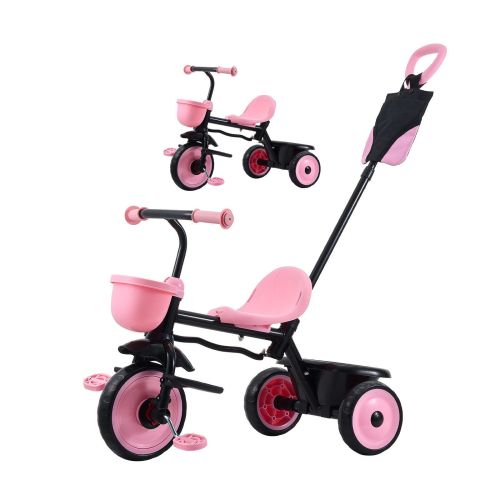 v952 dstgbddphllbneg56001v0 00.jpg Pink toddler tricycle with parent push handle