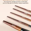 Makeup brushes with durable birch wood handles