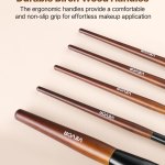 9 piece makeup brush set for foundation blending eyeshadow, professional makeup brush kit with soft natural wool & vegan synthetic bristles, ergonomic wood handle, travel friendly storage bag Makeup brushes with durable birch wood handles