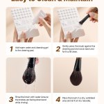 9 piece makeup brush set for foundation blending eyeshadow, professional makeup brush kit with soft natural wool & vegan synthetic bristles, ergonomic wood handle, travel friendly storage bag Steps to clean makeup brushes with pad