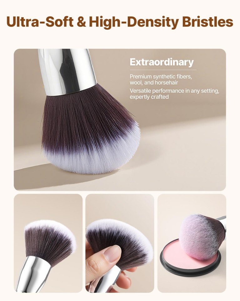 Ultra-soft high-density makeup brush with fluffy bristles