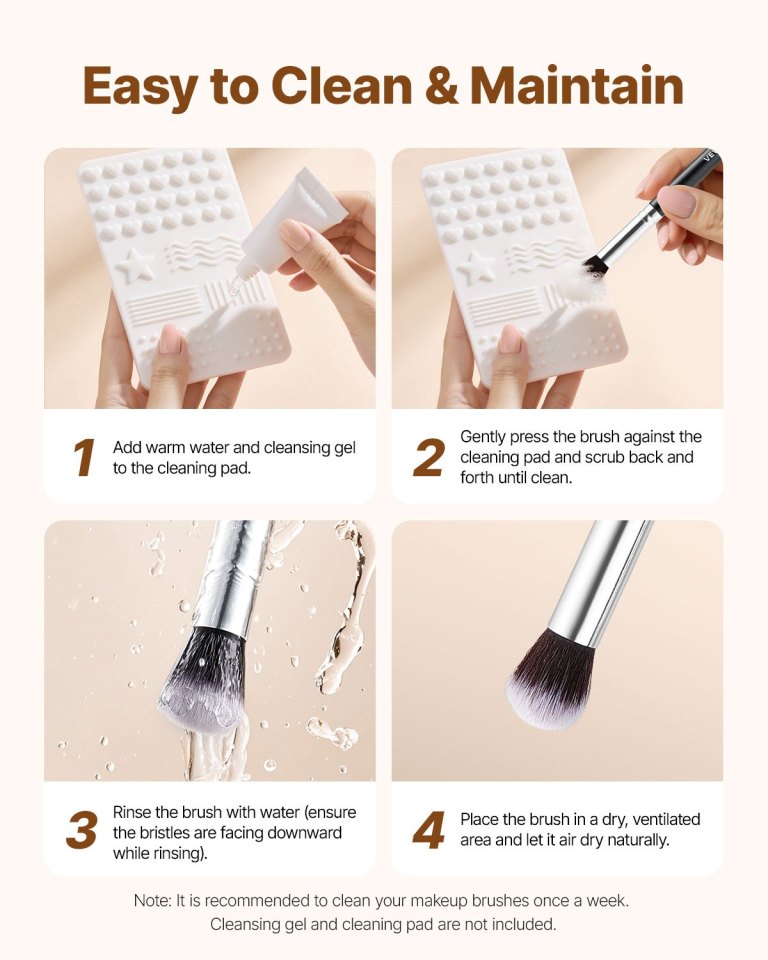 Step-by-step guide to cleaning makeup brushes