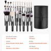 34 piece makeup brush set, professional brushes kit for foundation blending eyeshadow concealer blush with soft bristles, ergonomic wood handle, travel friendly case included 34-piece makeup brush set with storage case
