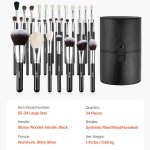 34-piece makeup brush set with storage case