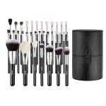 Professional makeup brush set with black case
