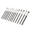 34 piece makeup brush set, professional brushes kit for foundation blending eyeshadow concealer blush with soft bristles, ergonomic wood handle, travel friendly case included Set of assorted makeup brushes on white background