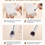 15 piece makeup brush set for foundation blending eyeshadow, professional vegan brushes with soft synthetic bristles, ergonomic wood handle & aluminum ferrule, portable and travel friendly Steps to clean makeup brush properly