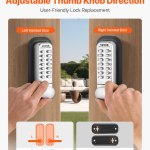 Adjustable keypad door lock for left or right doors