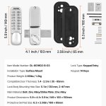 VEVOR keypad door lock with dimensions and accessories