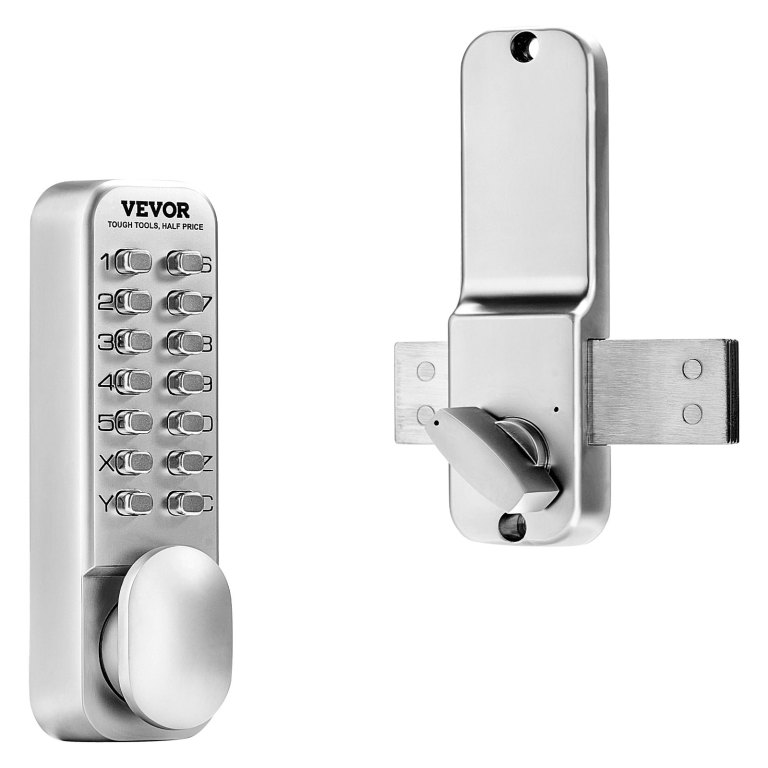 Stainless steel mechanical keypad door lock set