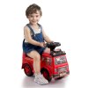 ride on push car for toddlers, ages 1 3, ride racer, sit to stand toddler ride on toy, classic kids ride on car with music steering wheel & under seat storage, ride on toy for boys girls, red Smiling child riding red toy fire truck