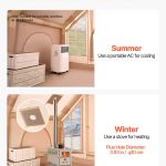 Tent interior with portable AC and stove
