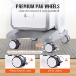 3 tiers lab carts, lab utility cart with 2 drawers & 1 top tray, mobile medical cart with abs material, lab rolling cart with 4 silent wheels for lab, clinic, hospital, salon, white Appliance caster wheels with 360-degree lockable design