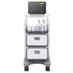 3 tiers lab carts, lab utility cart with 2 drawers & 1 top tray, mobile medical cart with abs material, lab rolling cart with 4 silent wheels for lab, clinic, hospital, salon, white Mobile medical trolley with patient monitor and supplies
