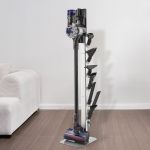 vacuum stand, compatible with dyson g5 v15 v12 v11 v10 v8 v7 v6 series upright vacuums cleaners & accessories, stable vacuum stand holder with 6 hooks and non slip footpads, gray Cordless stick vacuum with multiple attachments on stand