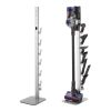 vacuum stand, compatible with dyson g5 v15 v12 v11 v10 v8 v7 v6 series upright vacuums cleaners & accessories, stable vacuum stand holder with 6 hooks and non slip footpads, gray Cordless stick vacuum on storage stand with attachments