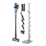 vacuum stand, compatible with dyson g5 v15 v12 v11 v10 v8 v7 v6 series upright vacuums cleaners & accessories, stable vacuum stand holder with 6 hooks and non slip footpads, gray Cordless stick vacuum with attachments and storage stand