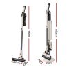 devanti cordless vacuum cleaner with auto empty dust station, 18kpa powerful suction 1.05kg lightweight 40mins runtime 3 speed led floor head washable hepa filter stick vacuum, oat Cordless stick vacuum with dimensions and stand