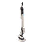 devanti cordless vacuum cleaner with auto empty dust station, 18kpa powerful suction 1.05kg lightweight 40mins runtime 3 speed led floor head washable hepa filter stick vacuum, oat Cordless stick vacuum on charging stand