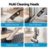 devanti cordless vacuum cleaner with auto empty dust station, 18kpa powerful suction 1.05kg lightweight 40mins runtime 3 speed led floor head washable hepa filter stick vacuum, oat Handheld vacuum with multiple cleaning attachments