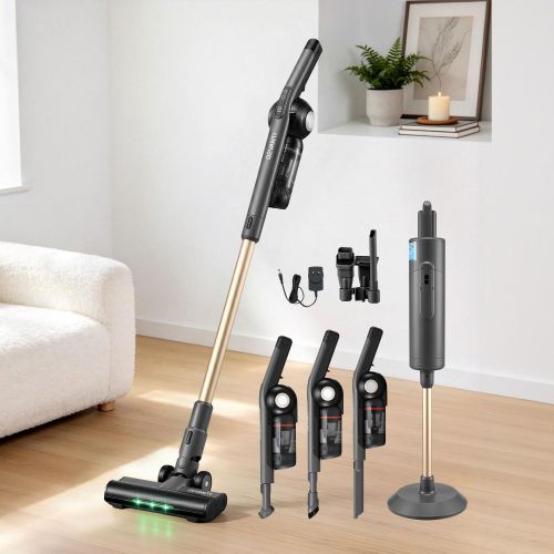 Cordless stick vacuum with attachments and charging dock