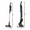 devanti cordless vacuum cleaner with auto empty dust station, 18kpa powerful suction 1.05kg lightweight 40mins runtime 3 speed led floor head washable hepa filter stick vacuum, grey Cordless stick vacuum with dimensions and charging stand