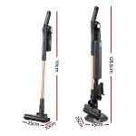 Cordless stick vacuum with dimensions and charging stand