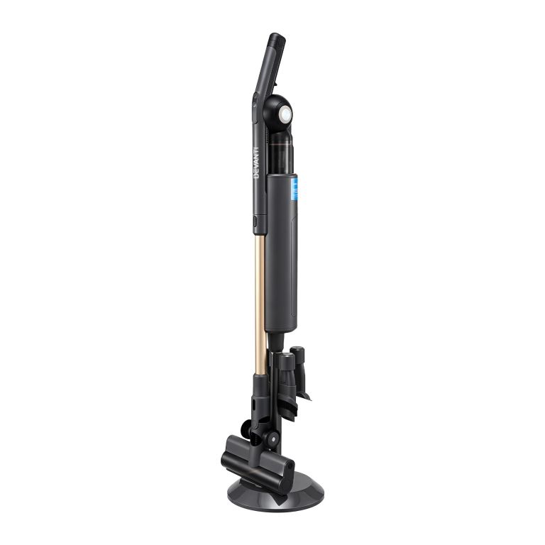 Cordless stick vacuum on charging stand