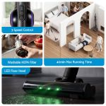 Cordless stick vacuum with LED floor head