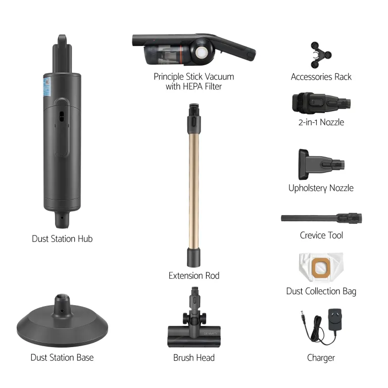 Stick vacuum with HEPA and accessories set