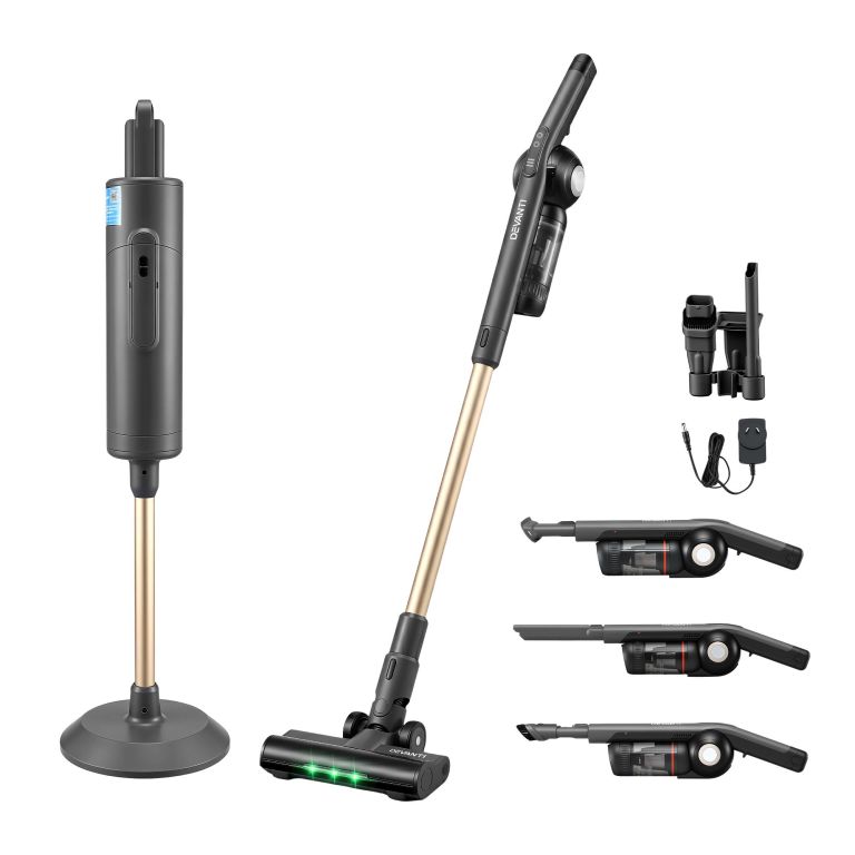 Devanti cordless stick vacuum with attachments and dock