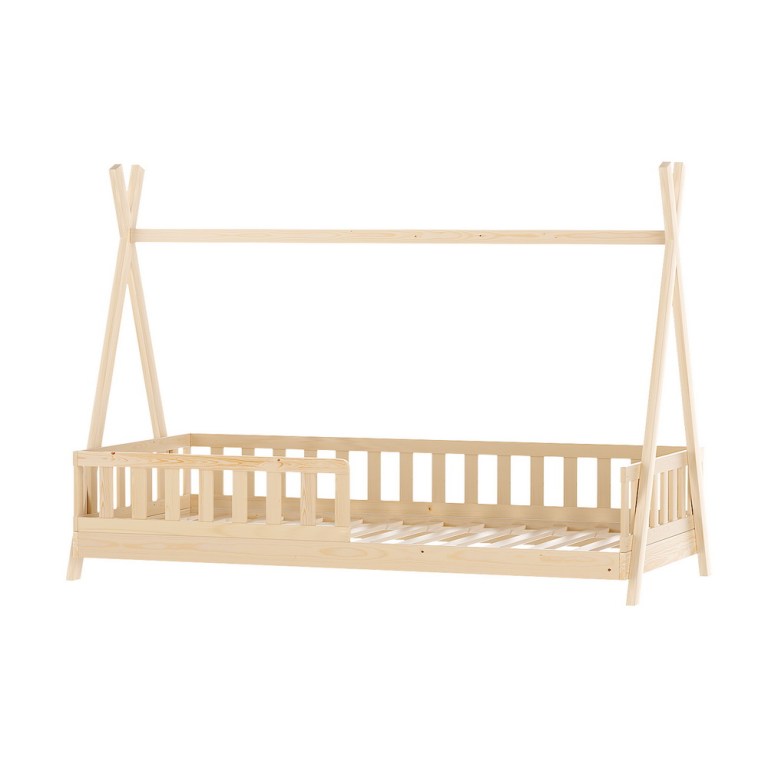 Natural timber house-frame children's bed