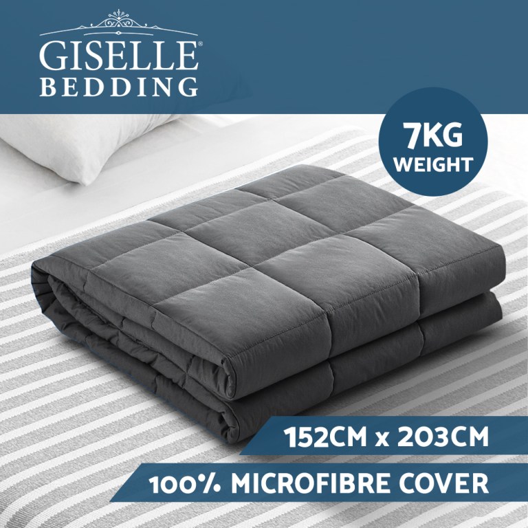 giselle weighted blanket 7kg adult Grey 7kg weighted blanket folded on bed