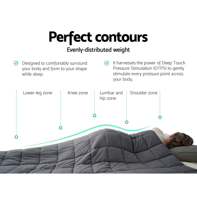 giselle weighted blanket 7kg adult Person sleeping under contoured weighted blanket