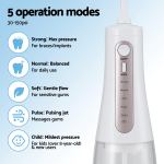 devanti cordless water flosser dental oral irrigator white Water flosser with five pressure modes