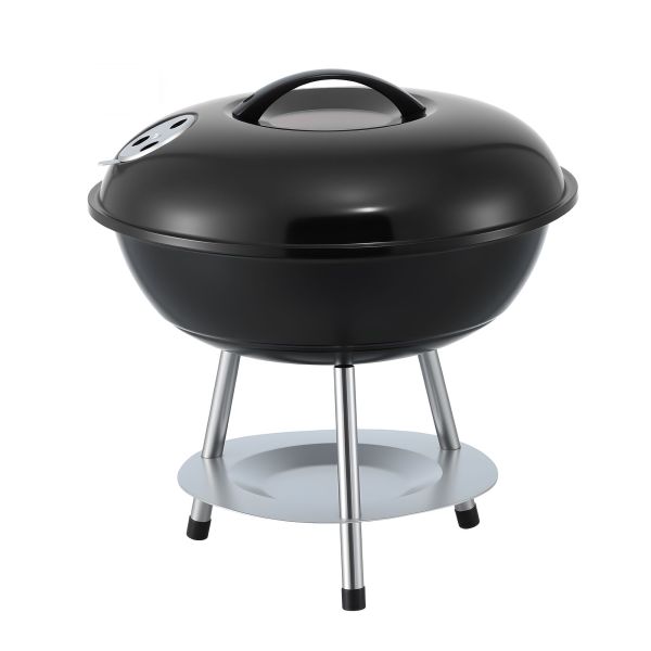 grillz charcoal bbq grill portable with lid for camping outdoor Black kettle charcoal barbecue grill with lid