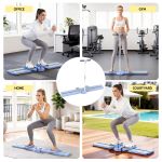 everfit thigh hip exerciser home ski leg trainer machine fitness cardio foldable Woman using portable squat machine in various settings