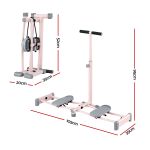 everfit foldable ski exercise machine leg thigh trainer home fitness cardio pink Pink foldable stepper with handlebar and dimensions