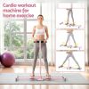 Woman using home cardio workout machine indoors