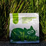 purrhaven bamboo clumping cat & kitty litter, 7.5kg (3 pack),dust free,natural flusable,easy to clean,odour neutraliser,rapid liquid absorption,non toxic formula Green bamboo cat litter bag outdoors