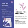 Green tea cat litter product information display
