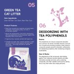 Green tea cat litter product information display