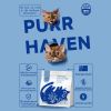 Purr Haven natural cat litter advertisement with cats