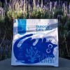 Tapioca cat litter bag in lavender garden