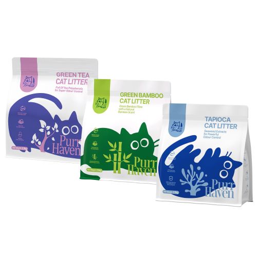 xfph cl tp 3mix 00.jpg Purr Haven natural cat litter product range