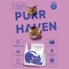 Purr Haven natural cat litter advertisement with cats