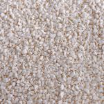 purrhaven tapioca clumping cat & kitty litter, 7.5kg (3 pack),dust free,easy to clean,odour neutraliser,rapid liquid absorption,non toxic formula Close-up of small white decorative gravel stones