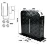 alpen outdoor base 2mm aluminum diesel heater fuel tank cover, heavy duty protective guard for 10l 15l tanks, simple installation, double side,safe uv & impact shield, ideal for camping & rv Black aluminium antenna mount bracket with dimensions