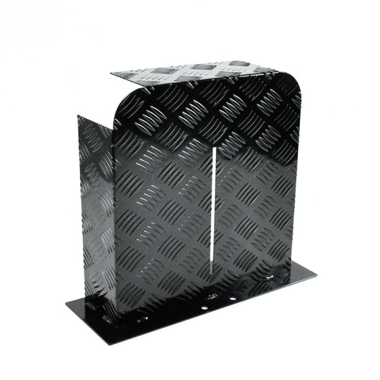 alpen outdoor base 2mm aluminum diesel heater fuel tank cover, heavy duty protective guard for 10l 15l tanks, simple installation, double side,safe uv & impact shield, ideal for camping & rv Black checker plate metal stand with base