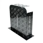 alpen outdoor base 2mm aluminum diesel heater fuel tank cover, heavy duty protective guard for 10l 15l tanks, simple installation, double side,safe uv & impact shield, ideal for camping & rv Black checker plate metal outdoor letterbox